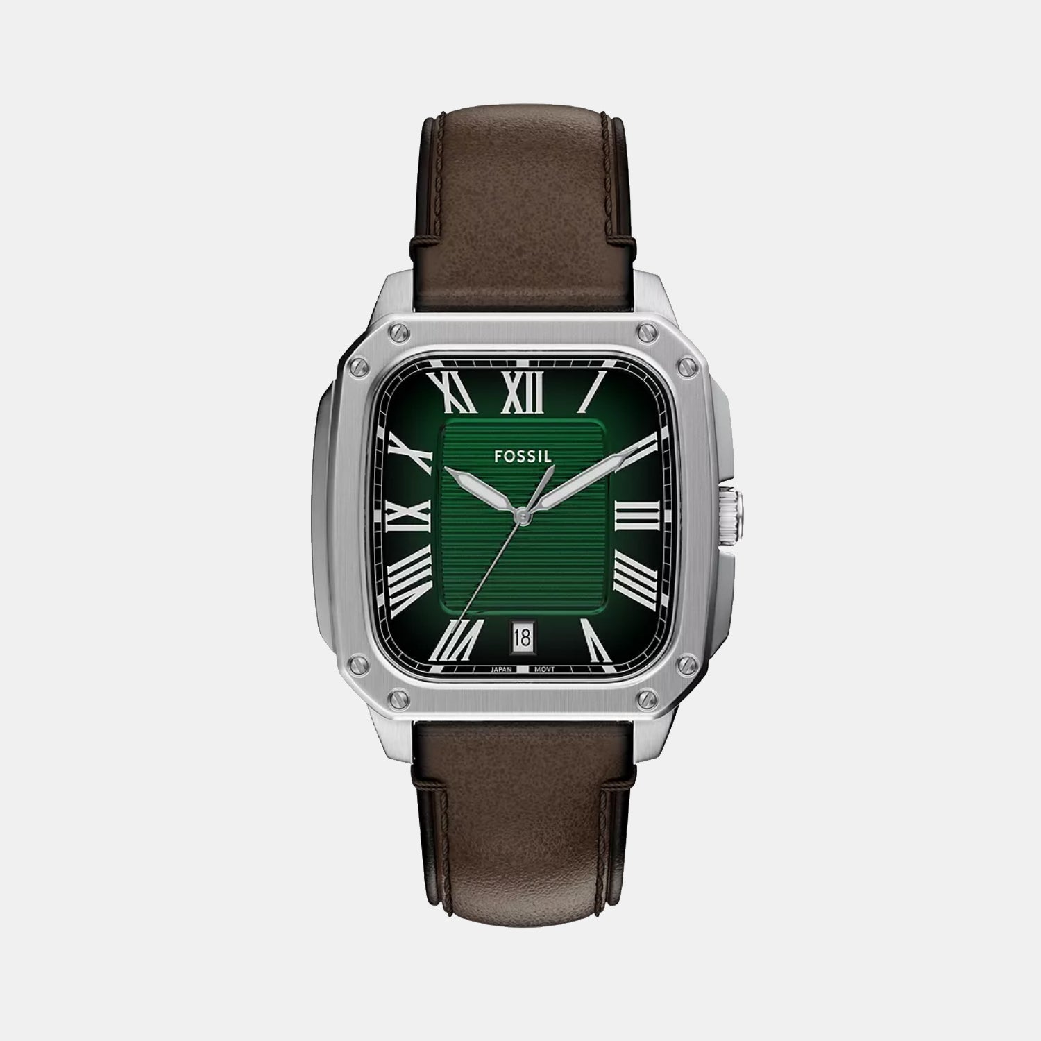 Crosby Men Quartz Green Dial Analog Leather Watch FS6150
