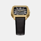 Crosby Men Quartz Black Dial Analog Leather Watch FS6151