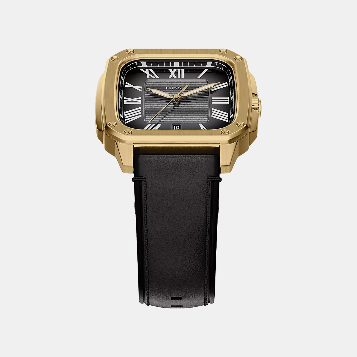 Crosby Men Quartz Black Dial Analog Leather Watch FS6151