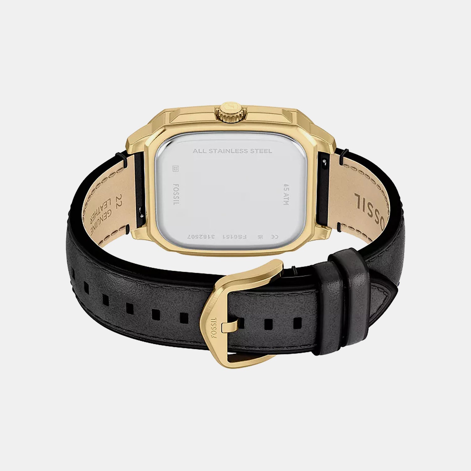 Crosby Men Quartz Black Dial Analog Leather Watch FS6151