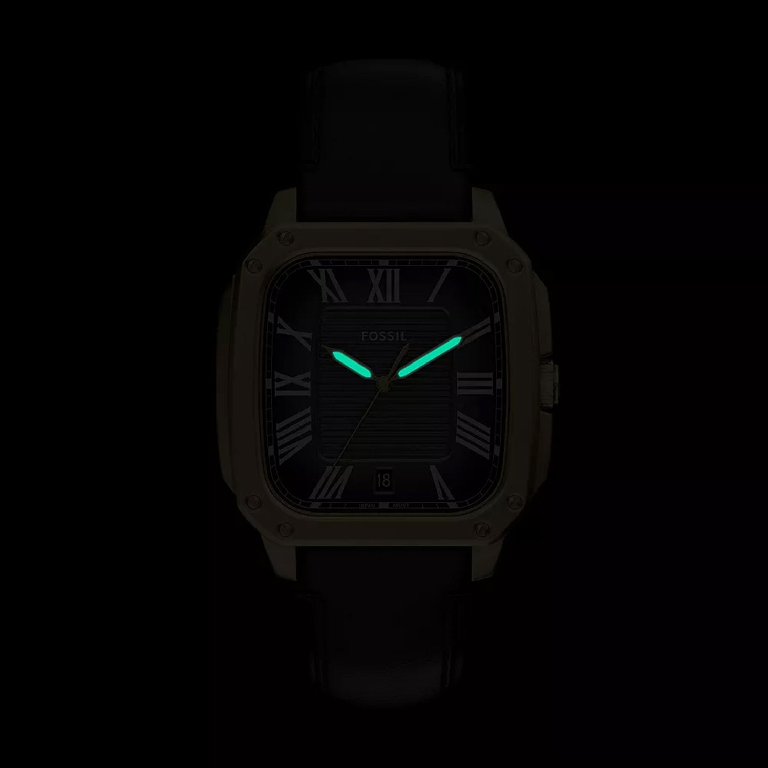 Crosby Men Quartz Black Dial Analog Leather Watch FS6151