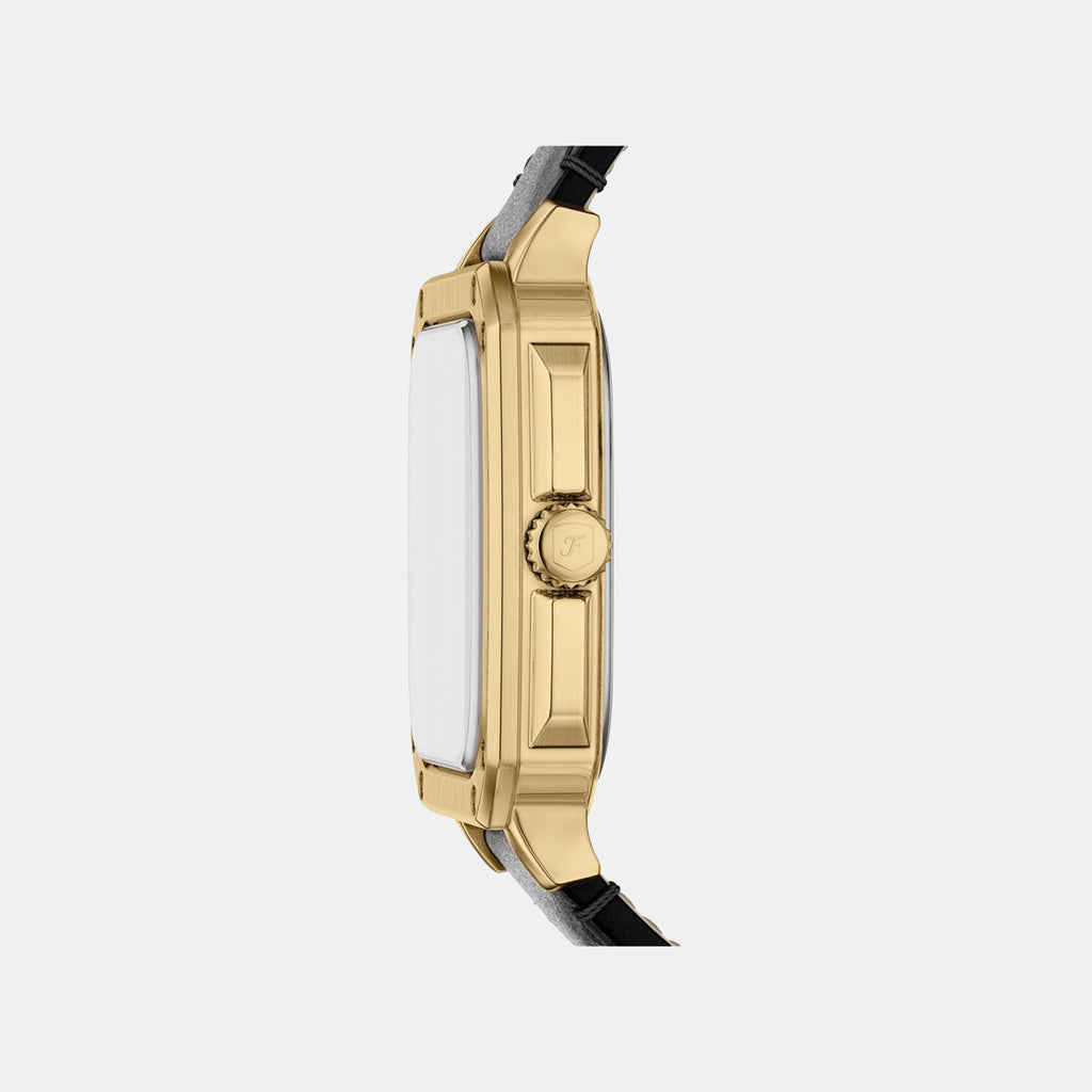 Crosby Men Quartz Black Dial Analog Leather Watch FS6151