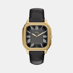 Crosby Men Quartz Black Dial Analog Leather Watch FS6151