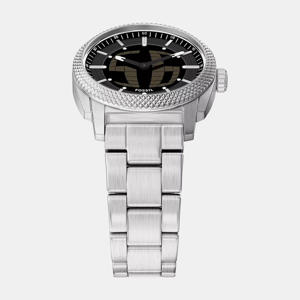 Machine Men Quartz Black Dial Analog-Digital Stainless Steel Watch FS6155