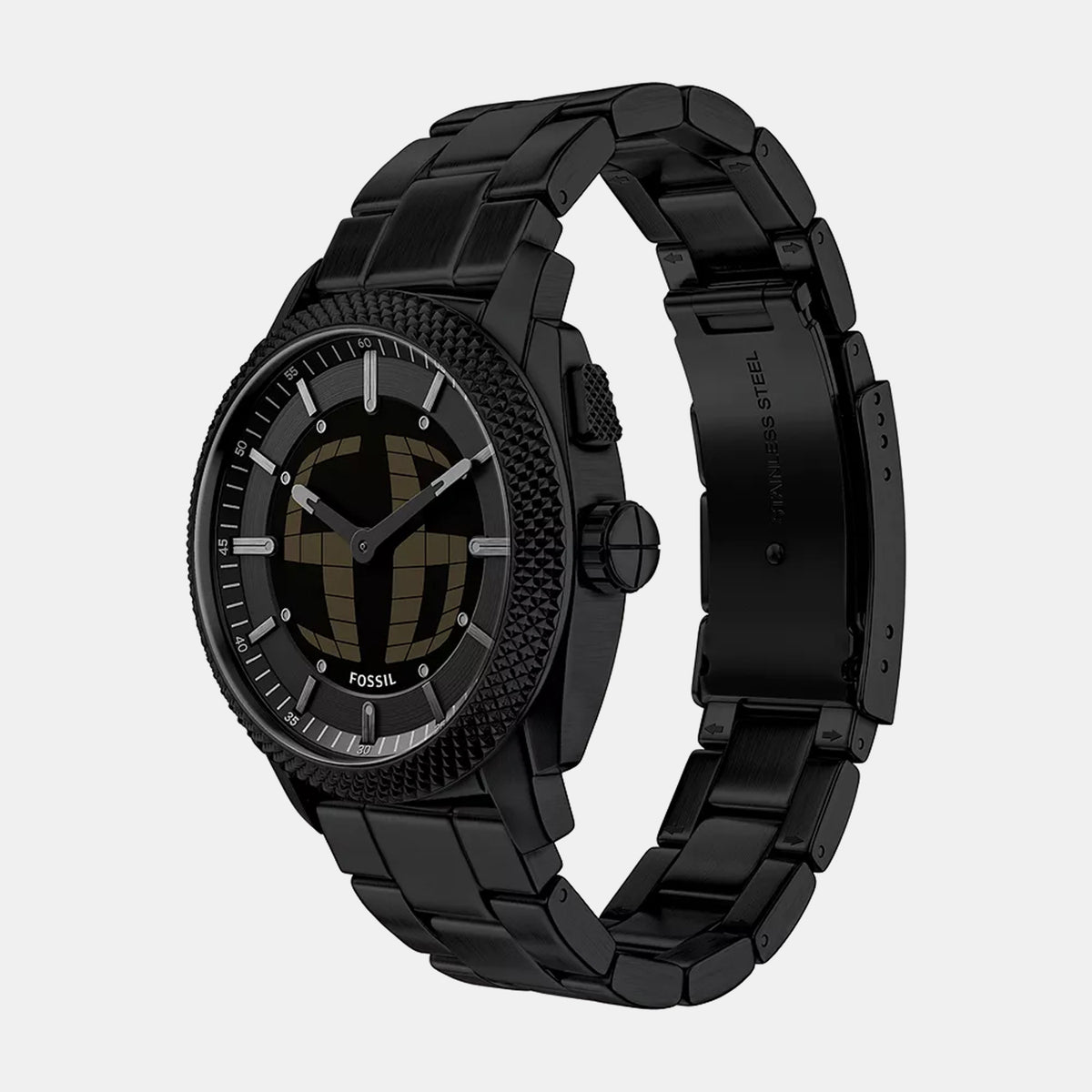 Machine Men Quartz Black Dial Analog-Digital Mesh Watch FS6156