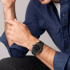 Machine Big Tic Men Quartz Black Dial Analog-Digital Stainless Steel Watch FS6156