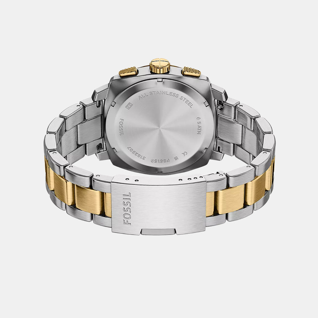 Men Quartz Black Dial Chronograph Stainless Steel Watch FS6159
