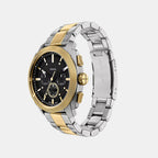 Men Quartz Black Dial Chronograph Stainless Steel Watch FS6159