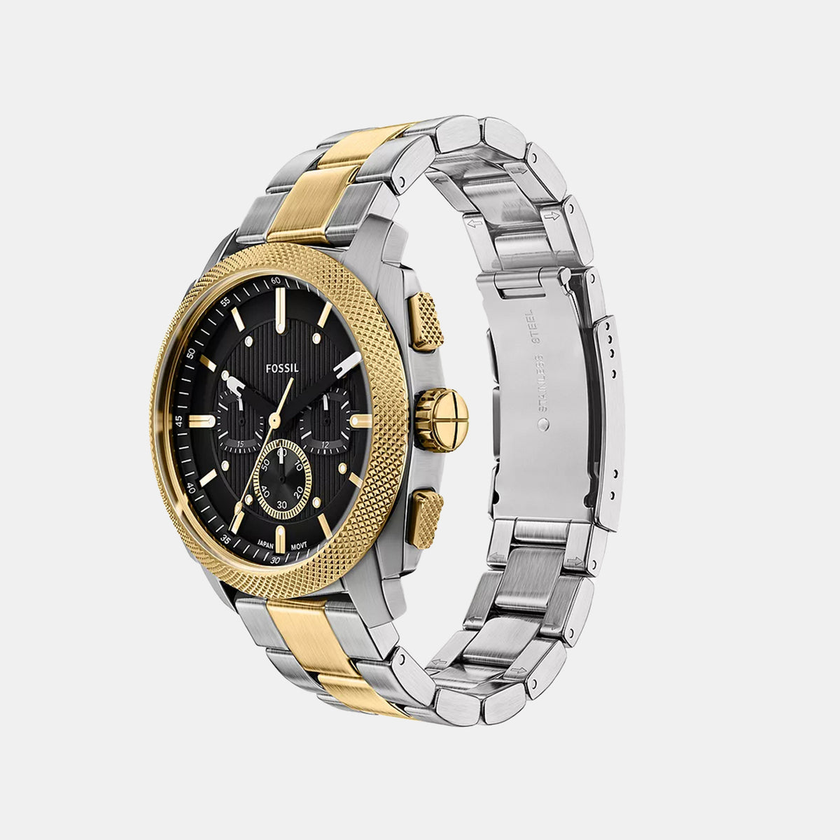 Machine Men Quartz Black Dial Chronograph Stainless Steel Watch FS6159