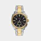 Men Quartz Black Dial Chronograph Stainless Steel Watch FS6159