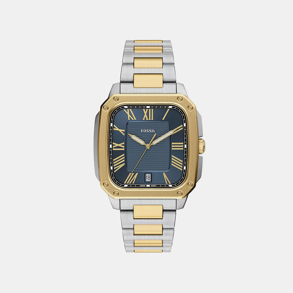 Crosby Men Quartz Blue Dial Analog Stainless Steel Watch FS6161