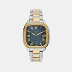Crosby Men Quartz Blue Dial Analog Stainless Steel Watch FS6161