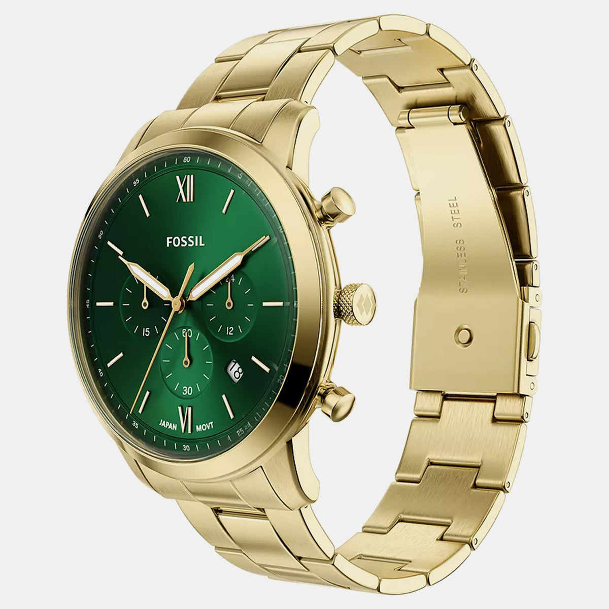 Neutra Men Quartz Green Dial Chronograph Stainless Steel Watch FS6164