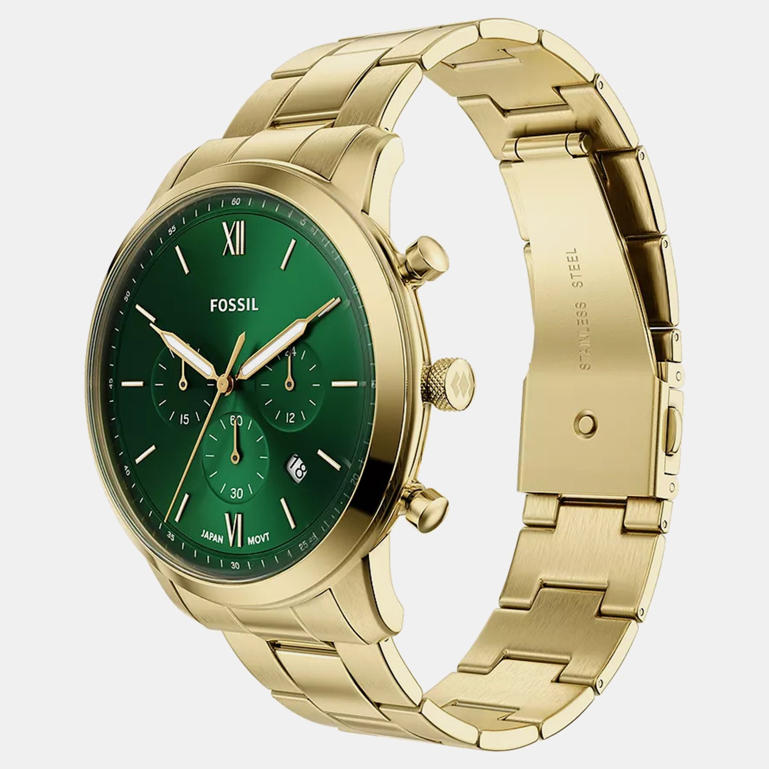 Neutra Men Quartz Green Dial Chronograph Stainless Steel Watch FS6164