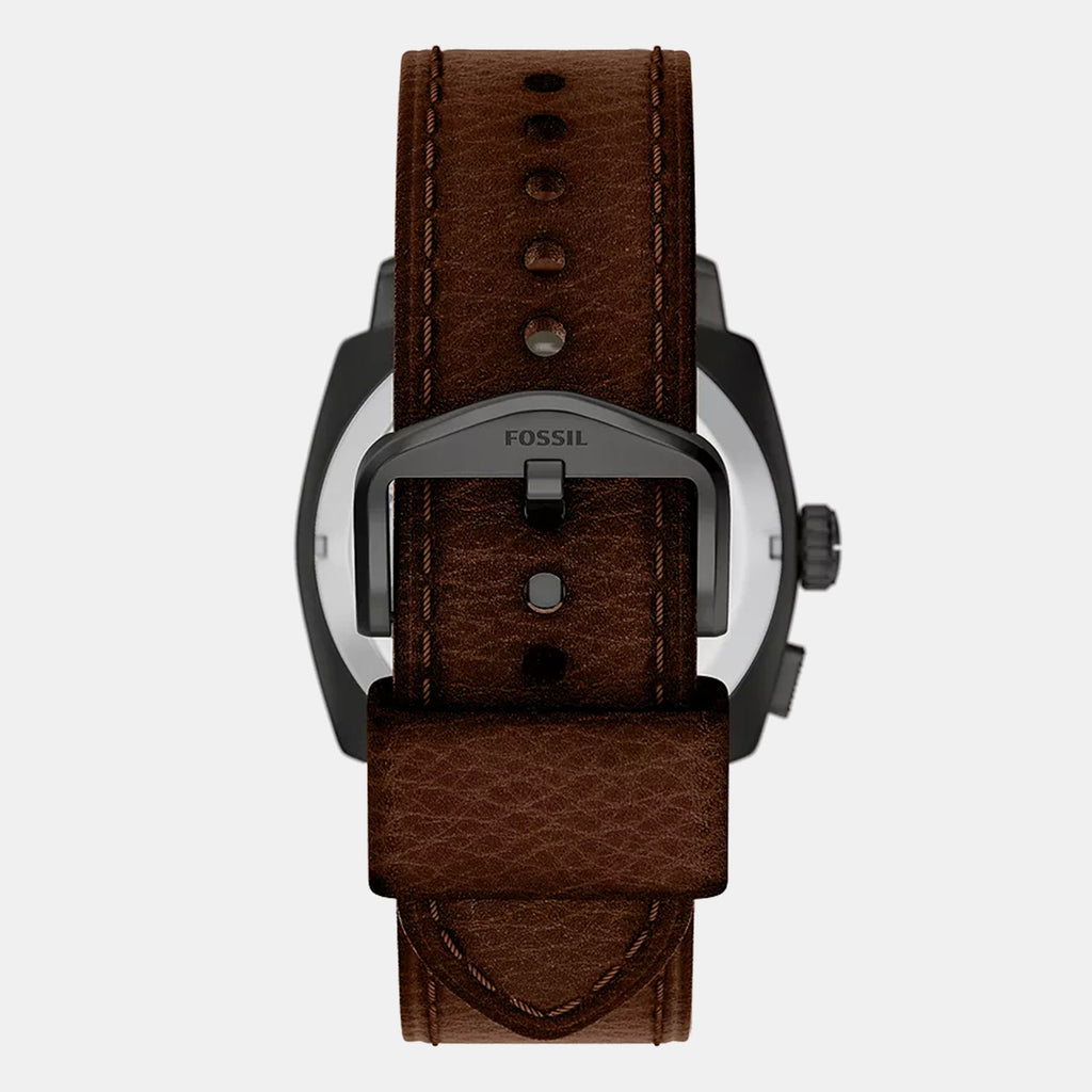 Machine Big Tic Men Quartz Black Dial Analog-Digital Leather Watch FS6165