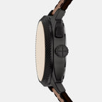 Machine Big Tic Men Quartz Black Dial Analog-Digital Leather Watch FS6165