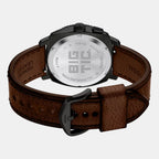 Machine Big Tic Men Quartz Black Dial Analog-Digital Leather Watch FS6165