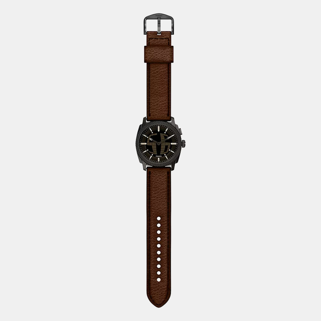 Machine Big Tic Men Quartz Black Dial Analog-Digital Leather Watch FS6165