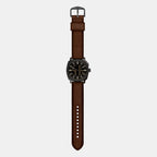 Machine Big Tic Men Quartz Black Dial Analog-Digital Leather Watch FS6165