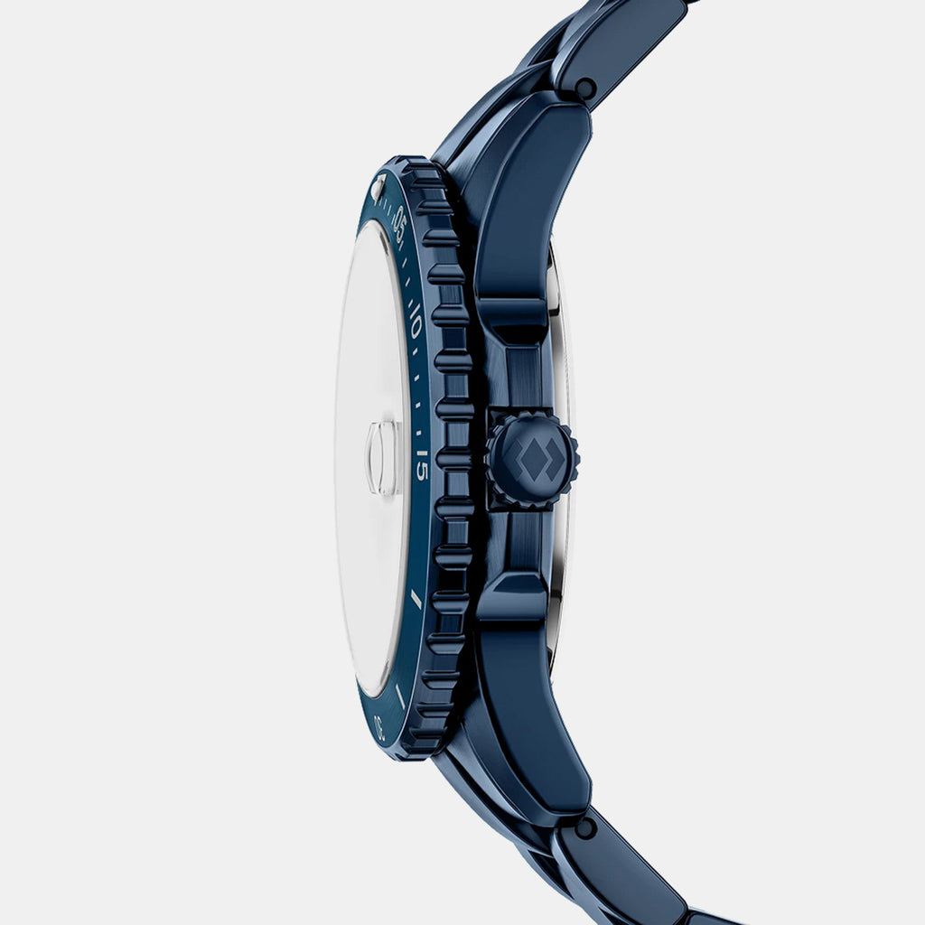 Blue Dive Men Quartz Blue Dial Analog Stainless Steel Watch FS6166