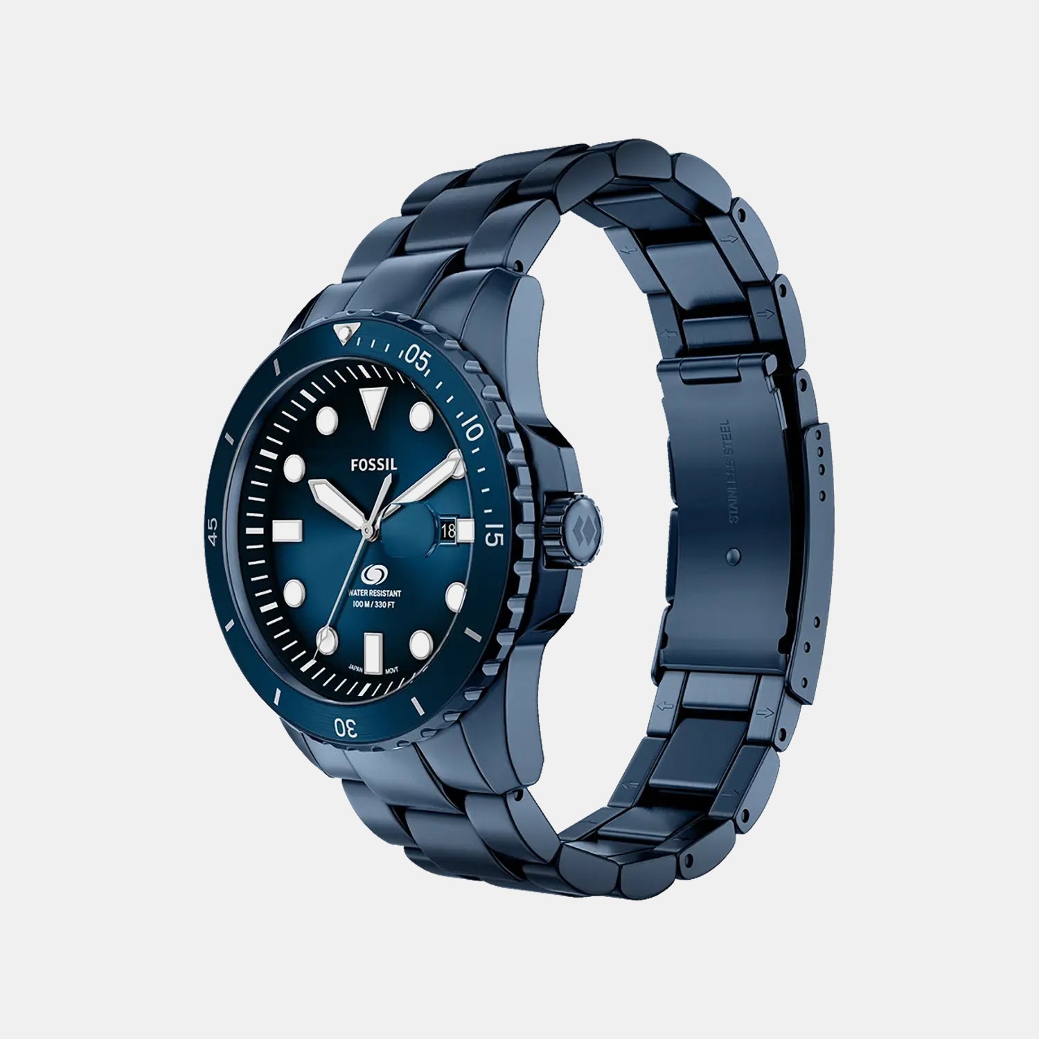 Blue Dive Men Quartz Blue Dial Analog Stainless Steel Watch FS6166