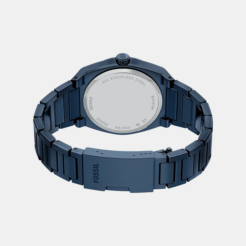 Everett Men Quartz Blue Dial Analog Stainless Steel Watch FS6169