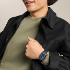 Carraway Men Quartz Blue Dial Analog Leather Watch FS6170