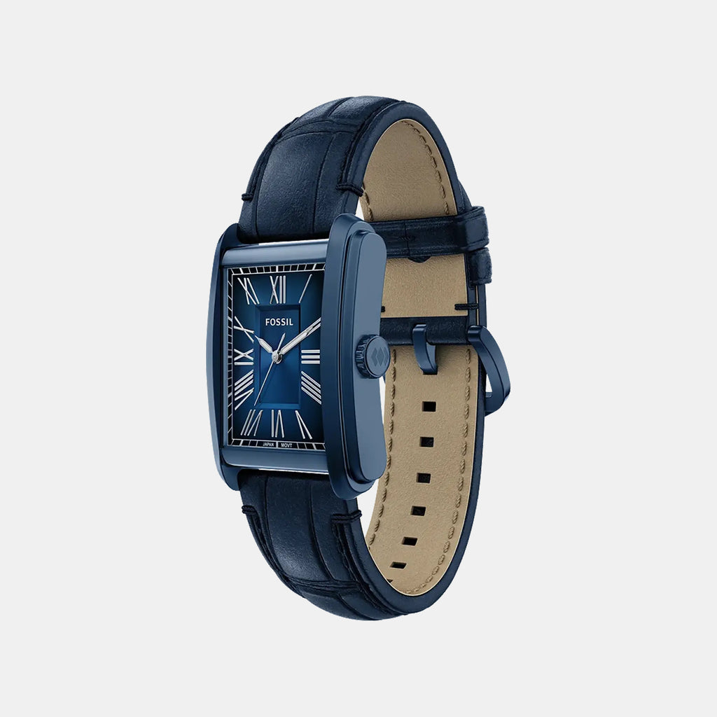 Carraway Men Quartz Blue Dial Analog Leather Watch FS6170