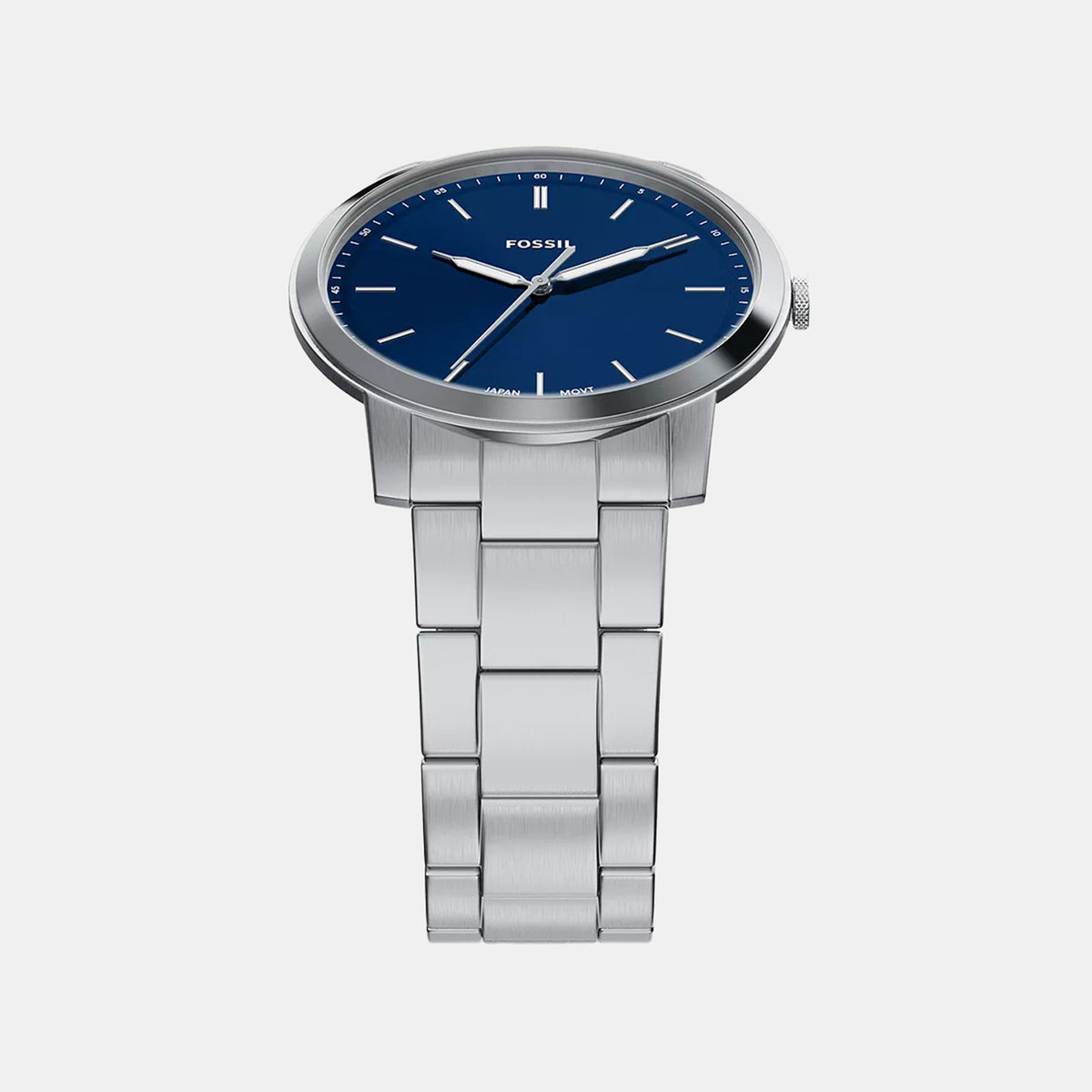 Minimalist Men Quartz Blue Dial Analog Stainless Steel Watch FS6180