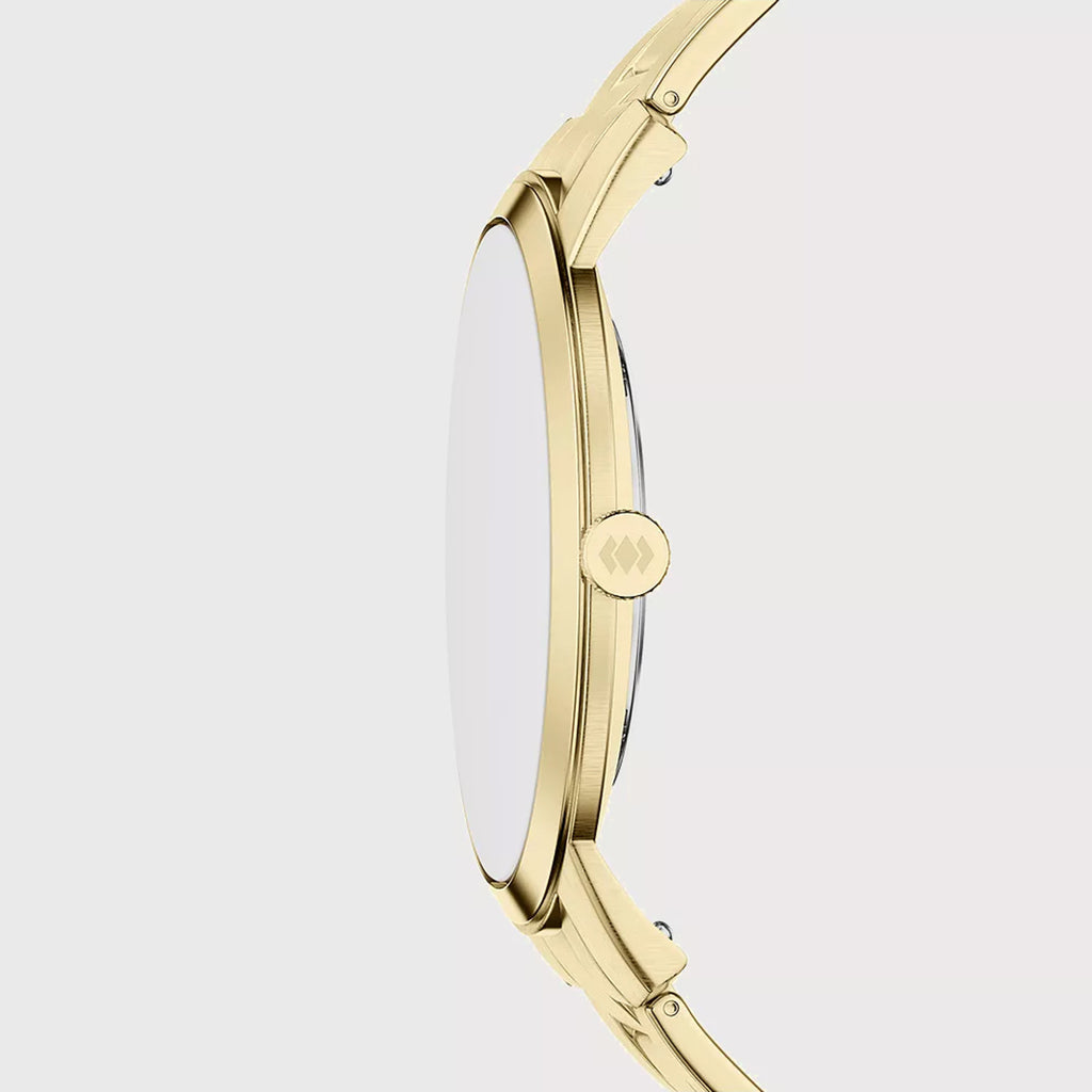Minimalist Men Quartz Gold Dial Analog Stainless Steel Watch FS6181