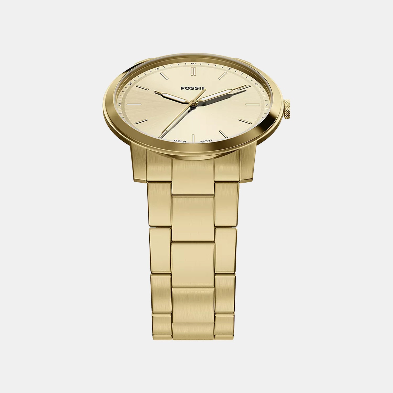 Minimalist Men Quartz Gold Dial Analog Stainless Steel Watch FS6181