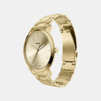Minimalist Men Quartz Gold Dial Analog Stainless Steel Watch FS6181