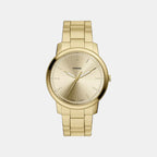 Minimalist Men Quartz Gold Dial Analog Stainless Steel Watch FS6181