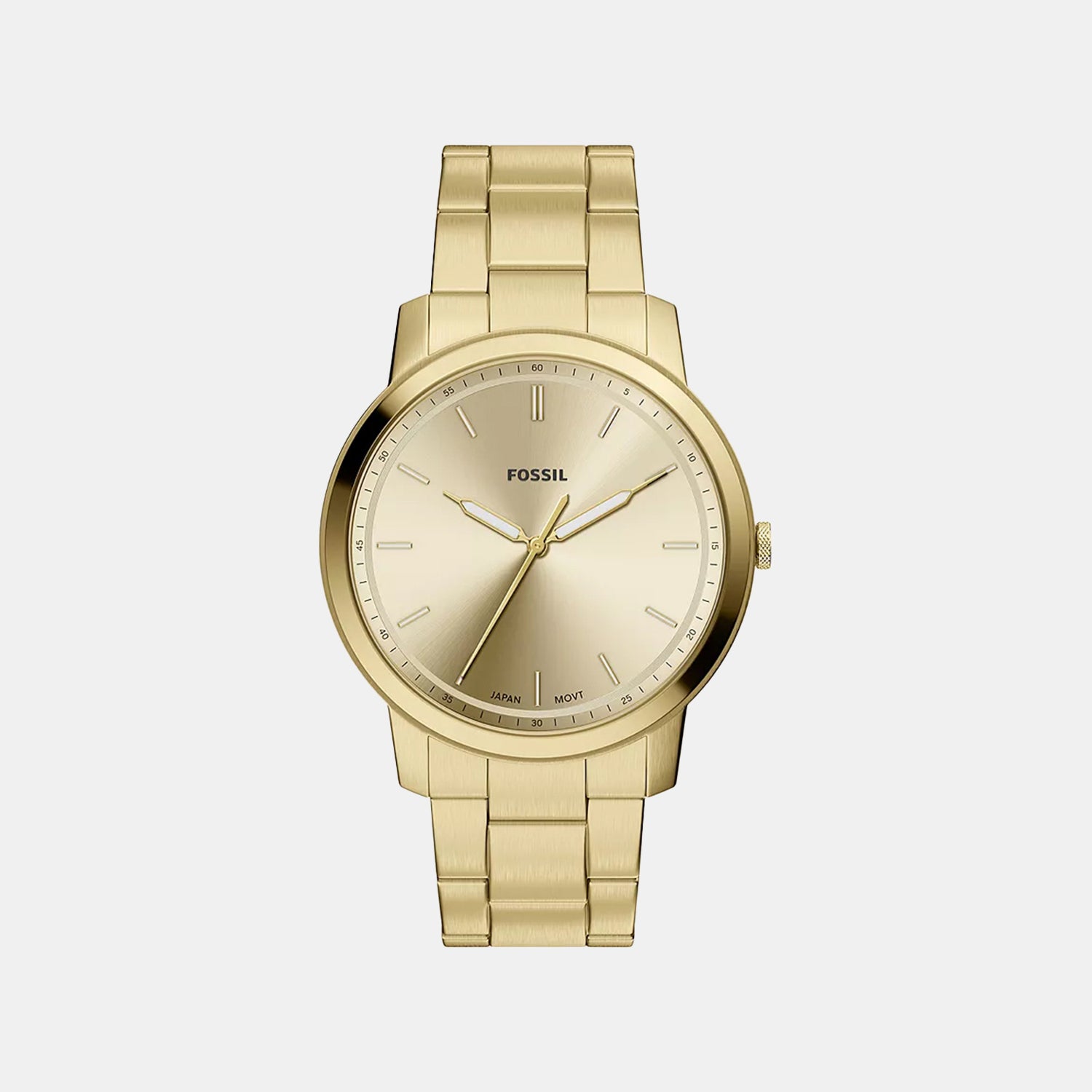 Minimalist Men Quartz Gold Dial Analog Stainless Steel Watch FS6181