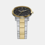 Minimalist Men Quartz Black Dial Analog Stainless Steel Watch FS6182