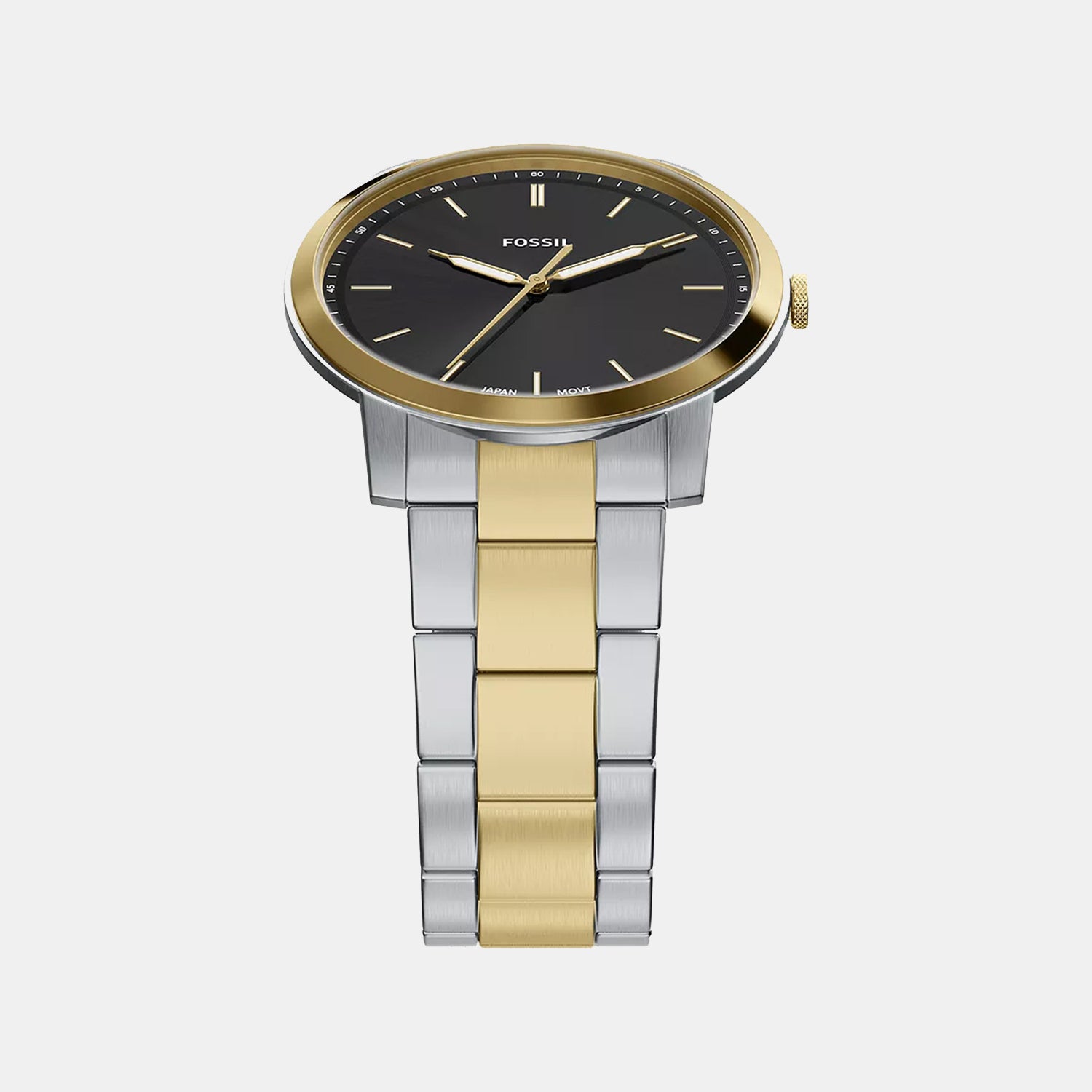 Minimalist Men Quartz Black Dial Analog Stainless Steel Watch FS6182