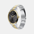 Minimalist Men Quartz Black Dial Analog Stainless Steel Watch FS6182