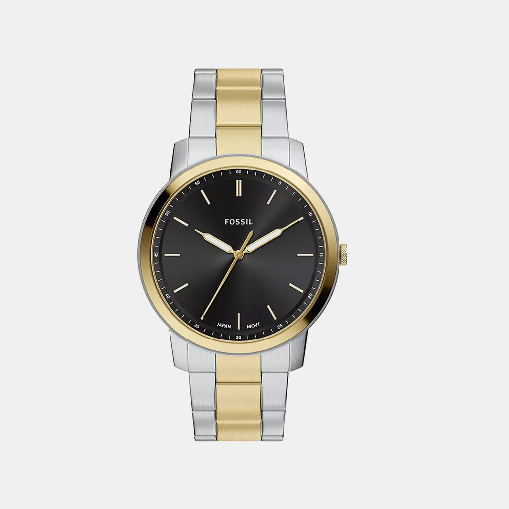Minimalist Men Quartz Black Dial Analog Stainless Steel Watch FS6182