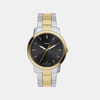 Minimalist Men Quartz Black Dial Analog Stainless Steel Watch FS6182