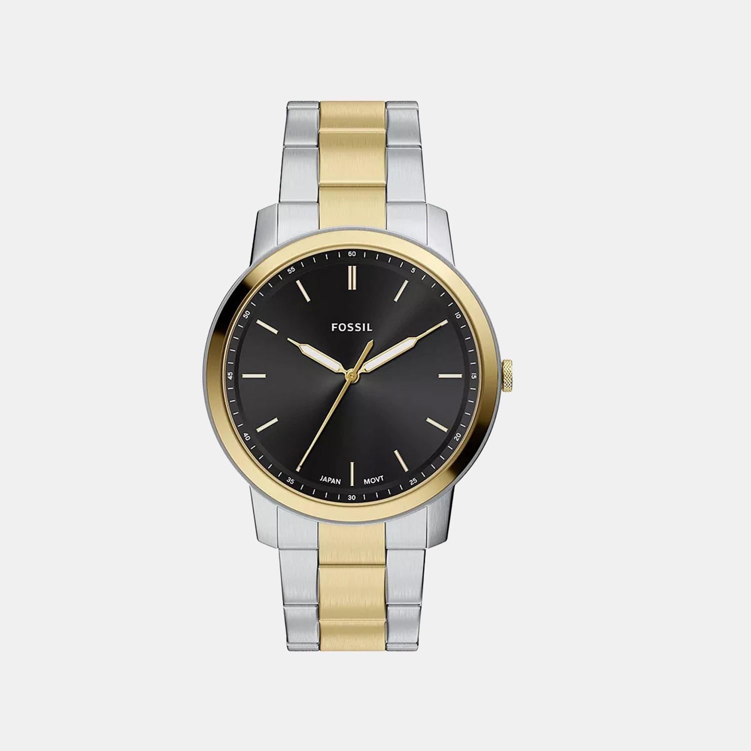 Minimalist Men Quartz Black Dial Analog Stainless Steel Watch FS6182