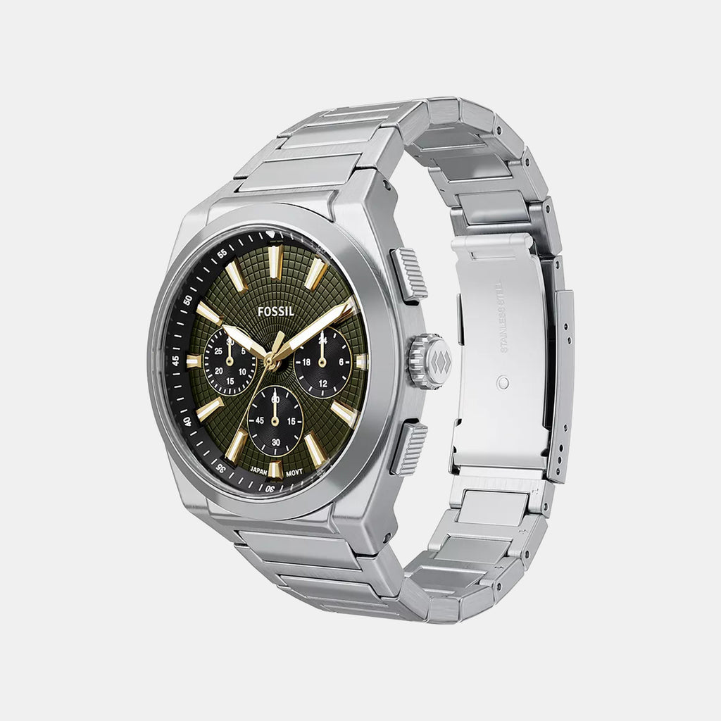 Everett Men Quartz Green Dial Chronograph Stainless Steel Watch FS6183