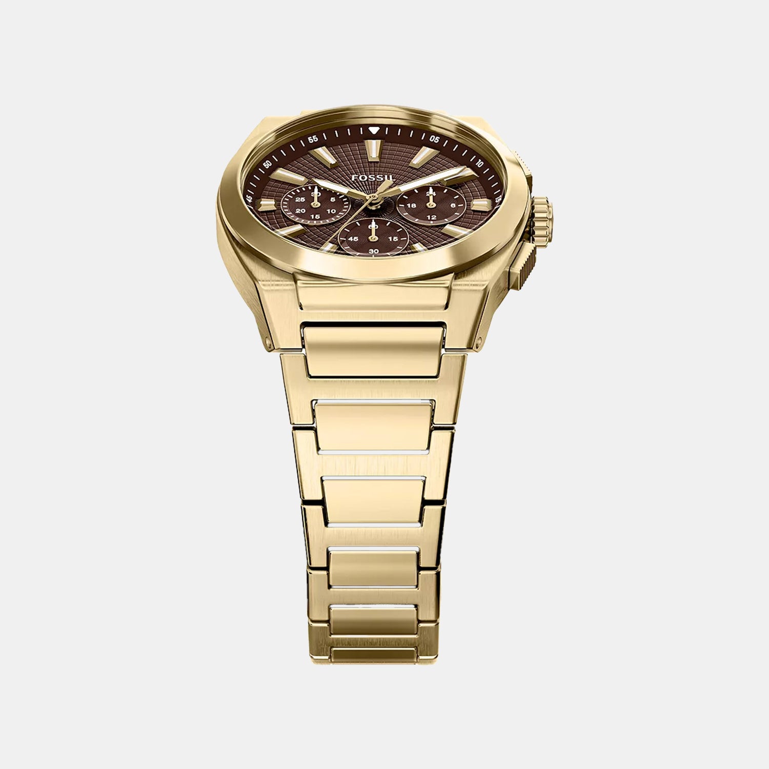 Everett Men Quartz Brown Dial Chronograph Stainless Steel Watch FS6184