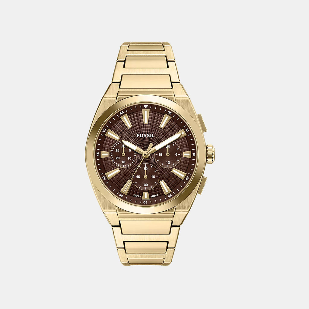 Everett Men Quartz Brown Dial Chronograph Stainless Steel Watch FS6184