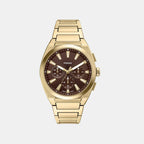 Everett Men Quartz Brown Dial Chronograph Stainless Steel Watch FS6184