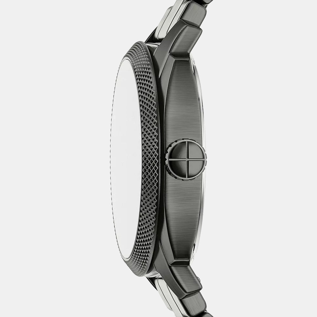 Machine Men Quartz Black Dial Analog Stainless Steel Watch FS6185