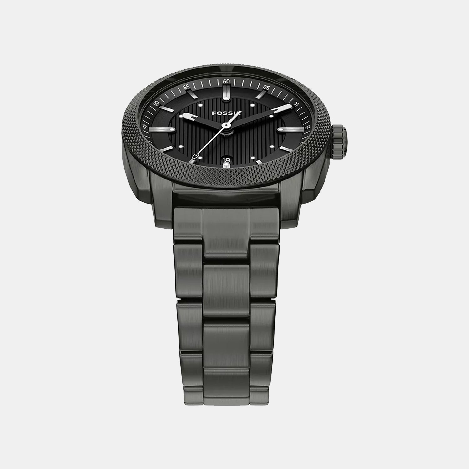 Machine Men Quartz Black Dial Analog Stainless Steel Watch FS6185