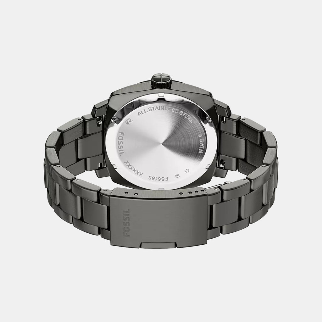 Machine Men Quartz Black Dial Analog Stainless Steel Watch FS6185