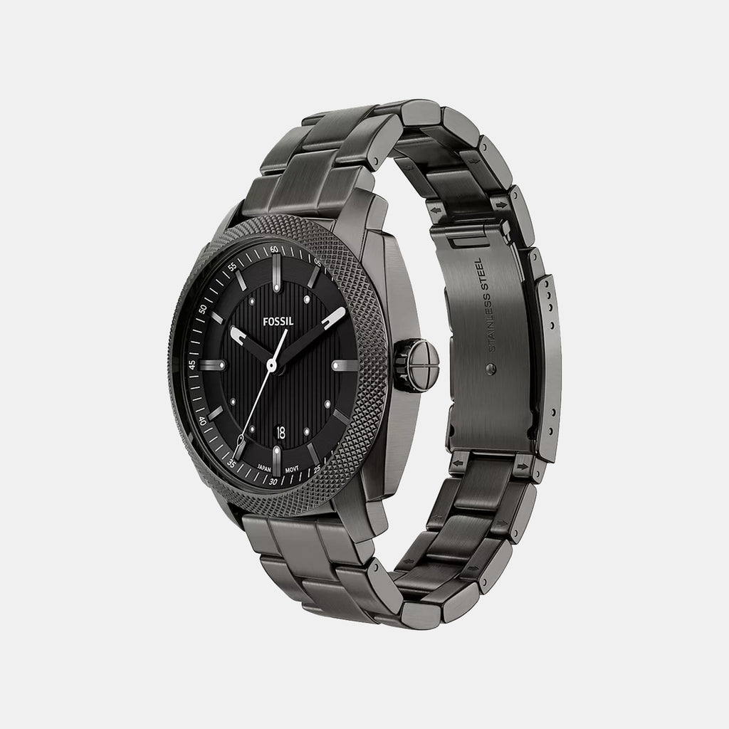 Machine Men Quartz Black Dial Analog Stainless Steel Watch FS6185