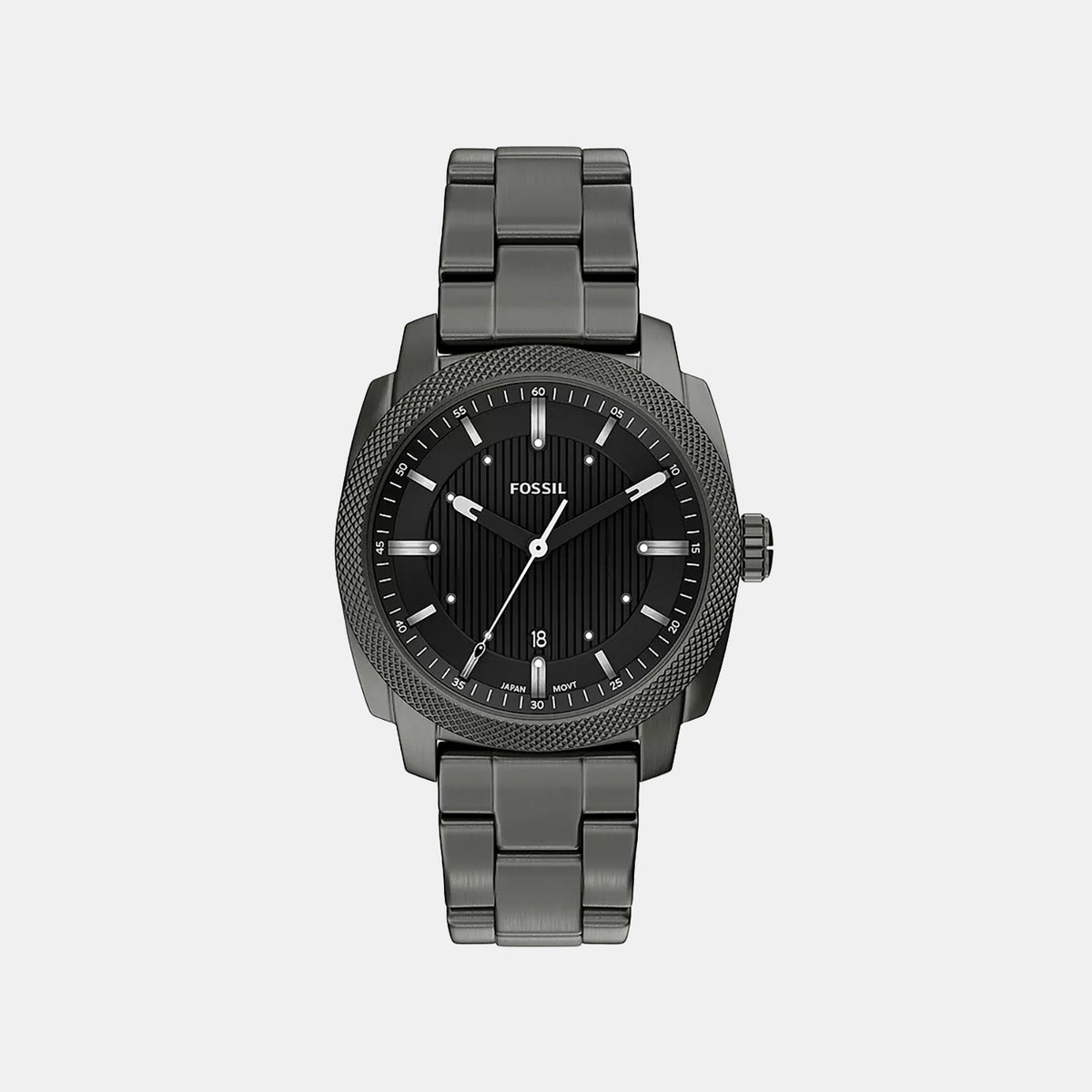 Machine Men Quartz Black Dial Analog Stainless Steel Watch FS6185