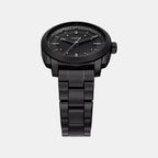 Machine Men Quartz Black Dial Analog Stainless Steel Watch FS6186